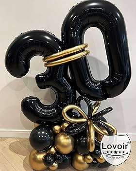 Amazon.com: Lovoir 40 Inch Black Number Balloon 30 Large